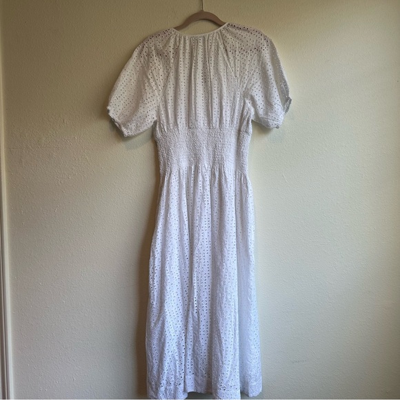 J. CREW Provence Smocked-Waist Midi Dress in Eyelet Size: Medium - Picture 4 of 11
